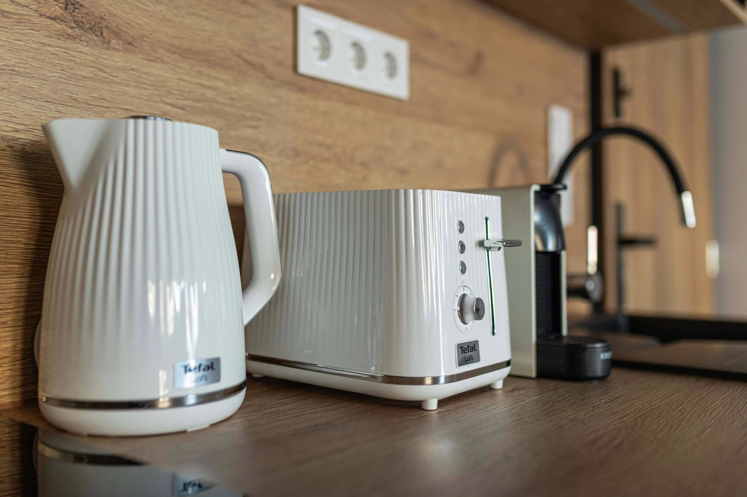 kettle, toaster and coffee machine